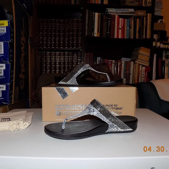 NIB FitFlop Banda Crystal Snake Mink Leather size 10 - Picture 4 of 15
